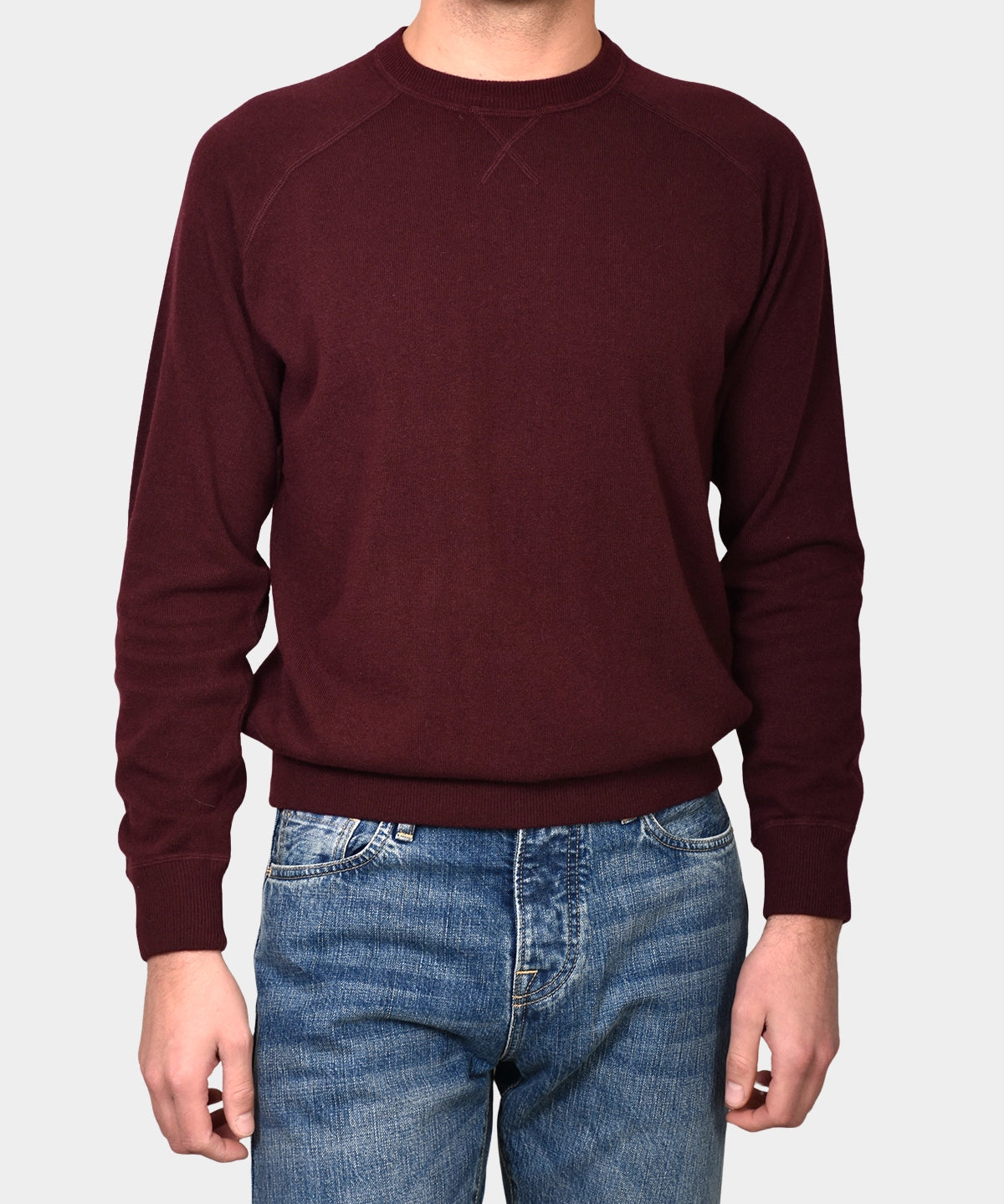 Crewneck Raglan Merino Cashmere - Wine - Hugo Sthlm