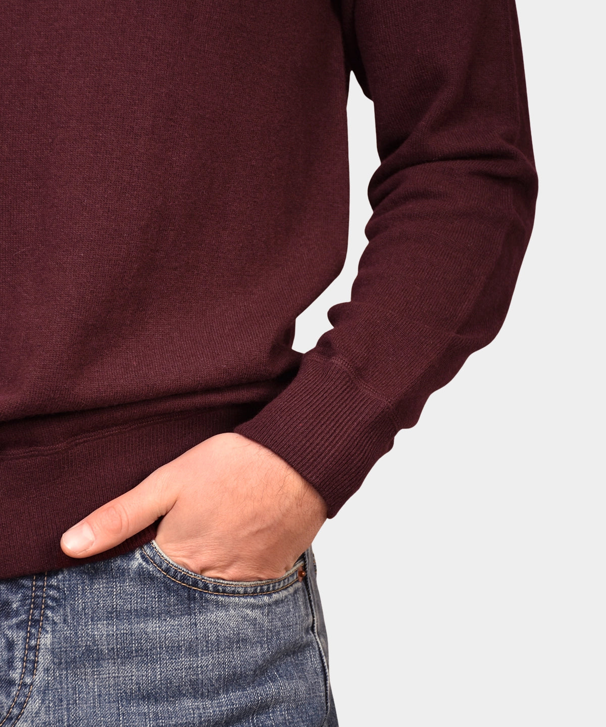 Crewneck Raglan Merino Cashmere - Wine - Hugo Sthlm