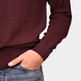 Crewneck Raglan Merino Cashmere - Wine - Hugo Sthlm