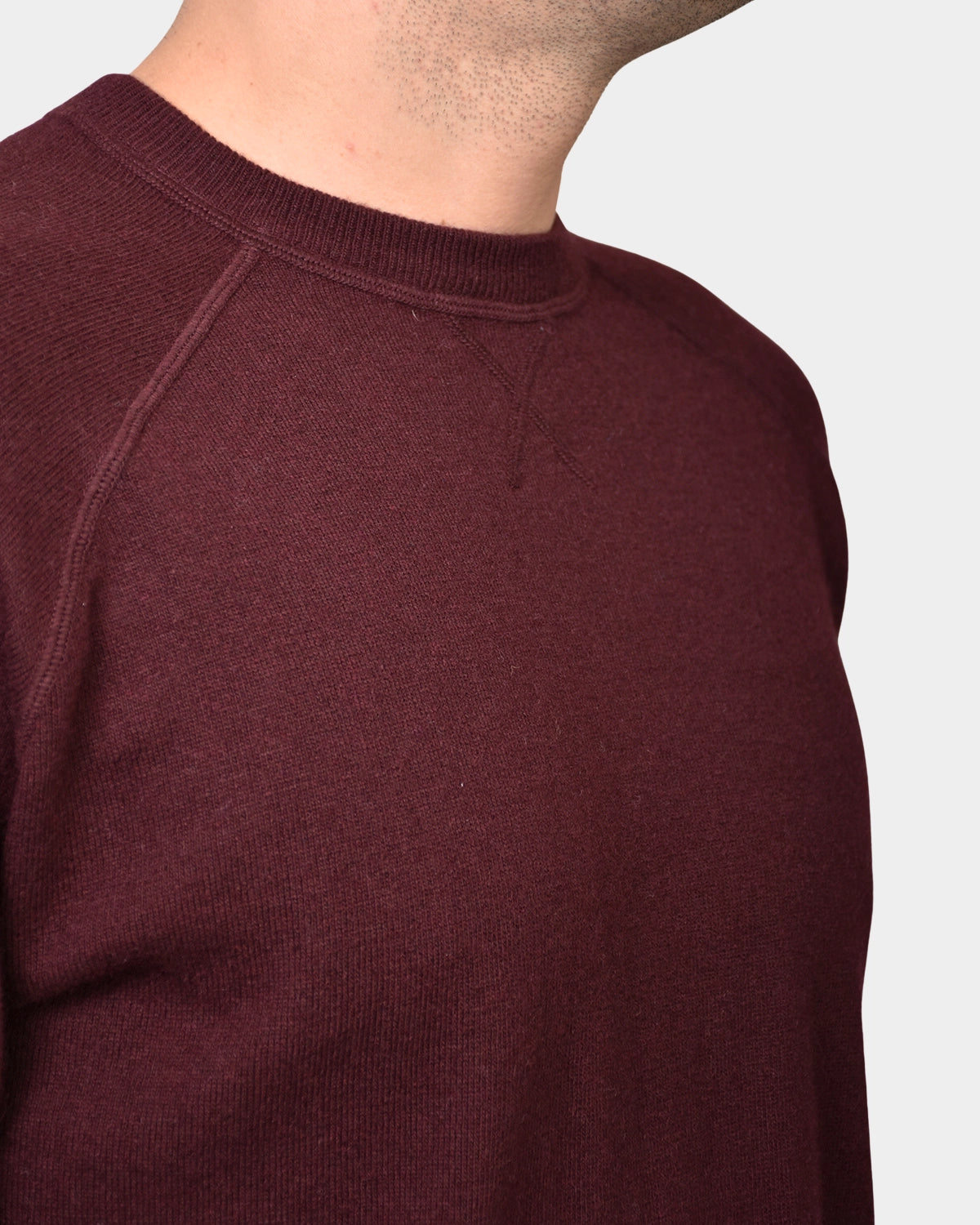 Crewneck Raglan Merino Cashmere - Wine - Hugo Sthlm
