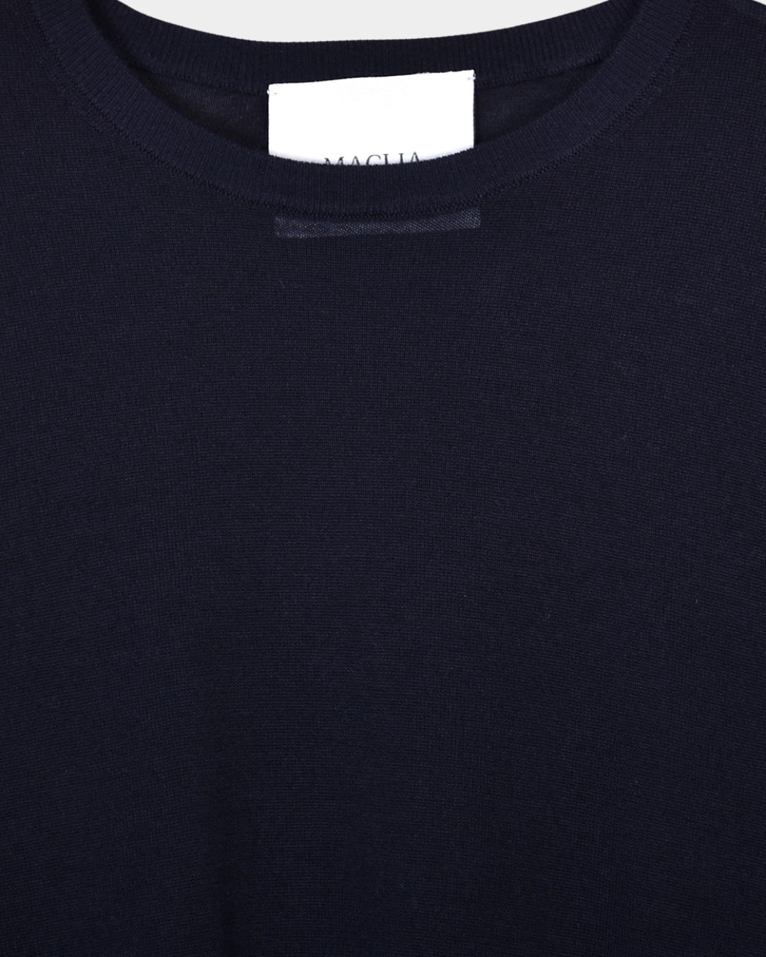 Crewneck Silk/Cashmere - Navy - Hugo Sthlm