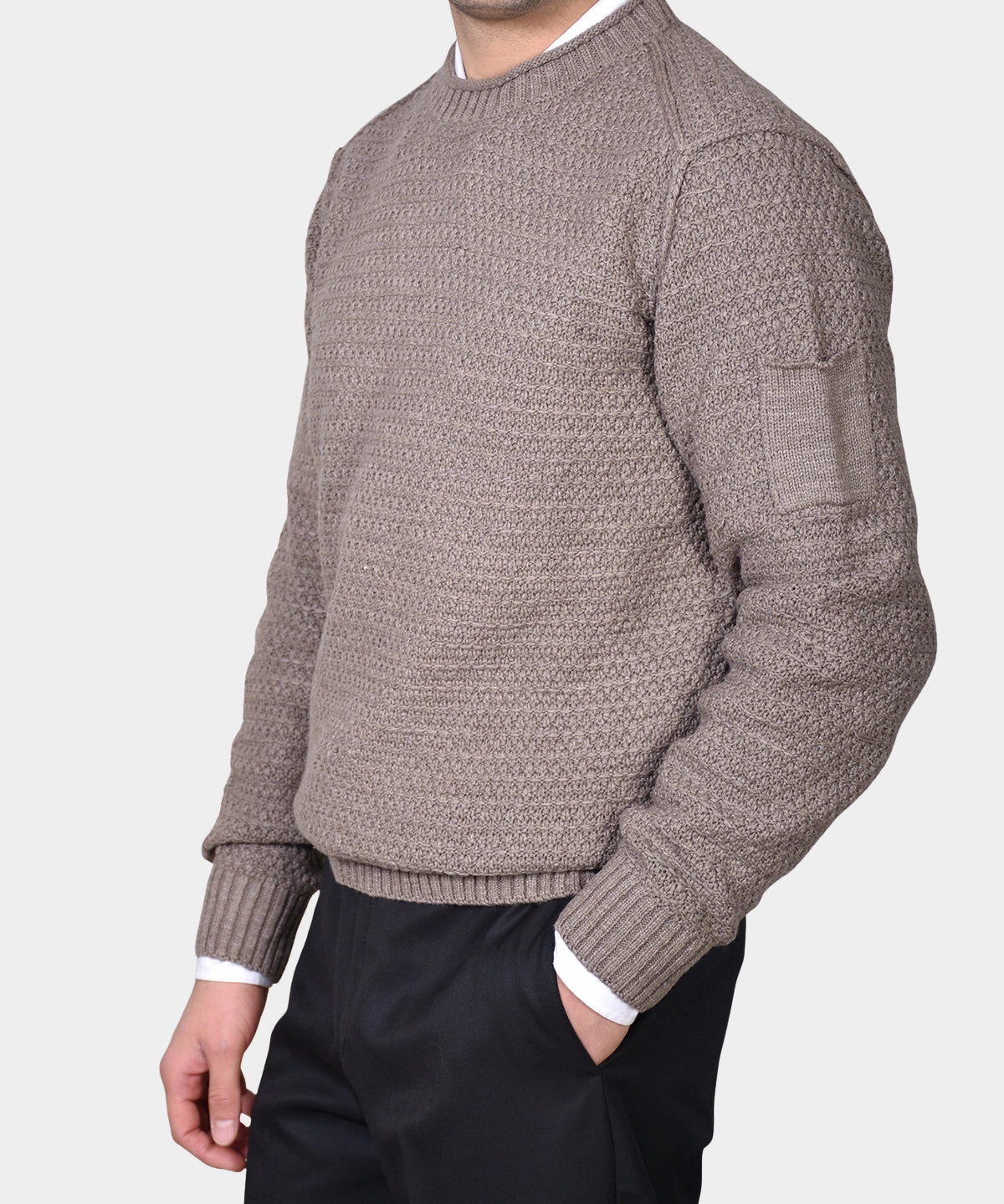 Crewneck Slub Knit Chunky - Brown - Hugo Sthlm