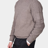 Crewneck Slub Knit Chunky - Brown - Hugo Sthlm