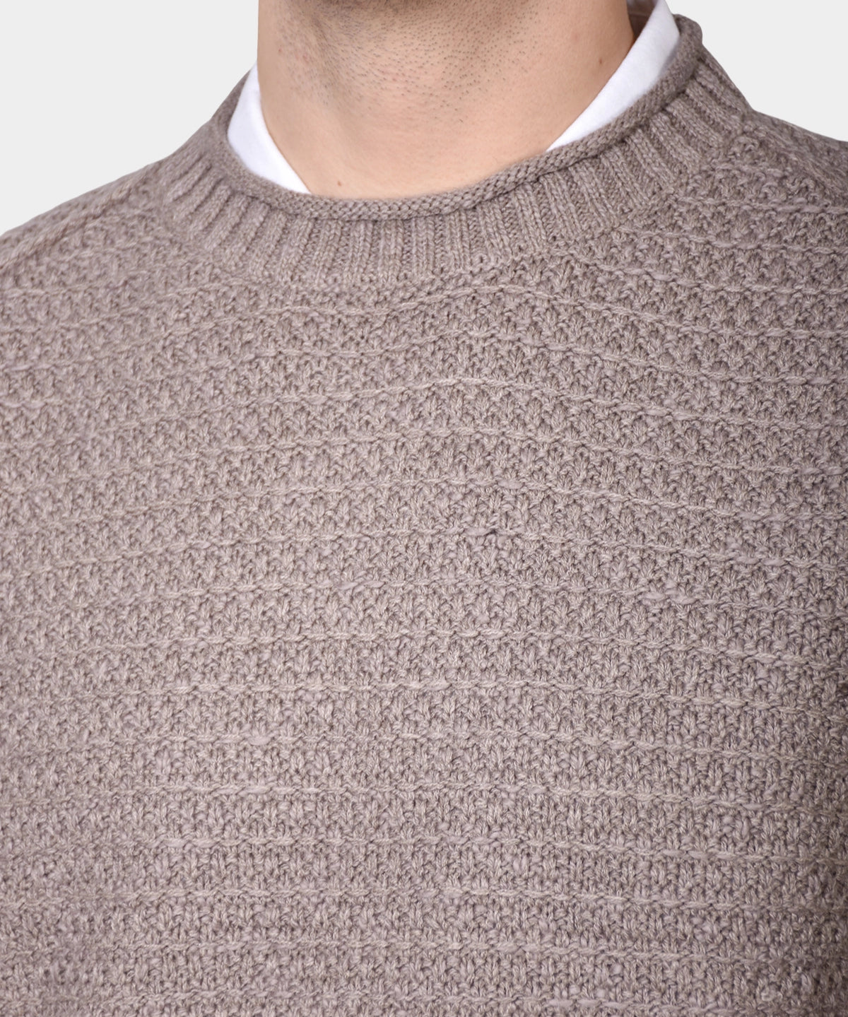 Crewneck Slub Knit Chunky - Brown - Hugo Sthlm