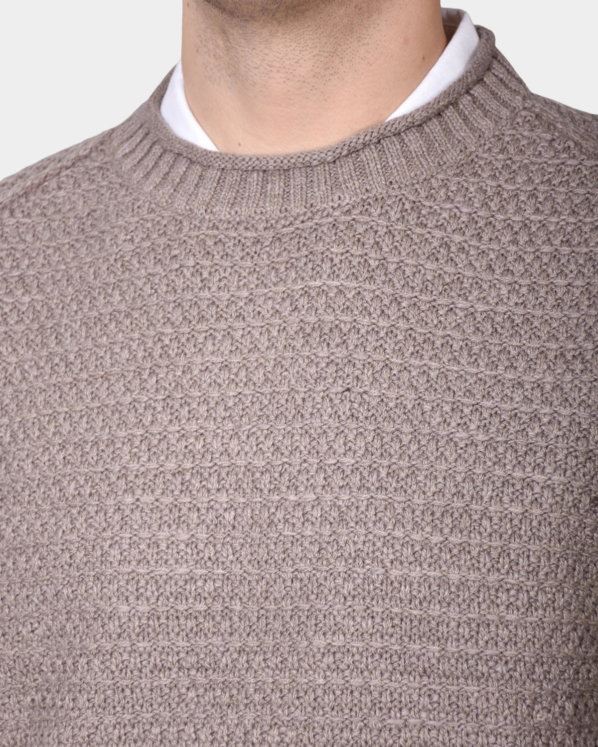 Crewneck Slub Knit Chunky - Brown - Hugo Sthlm