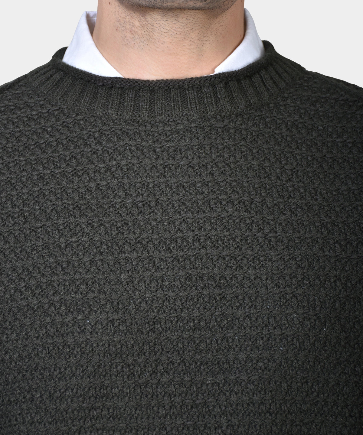 Crewneck Slub Knit Chunky - Green - Hugo Sthlm