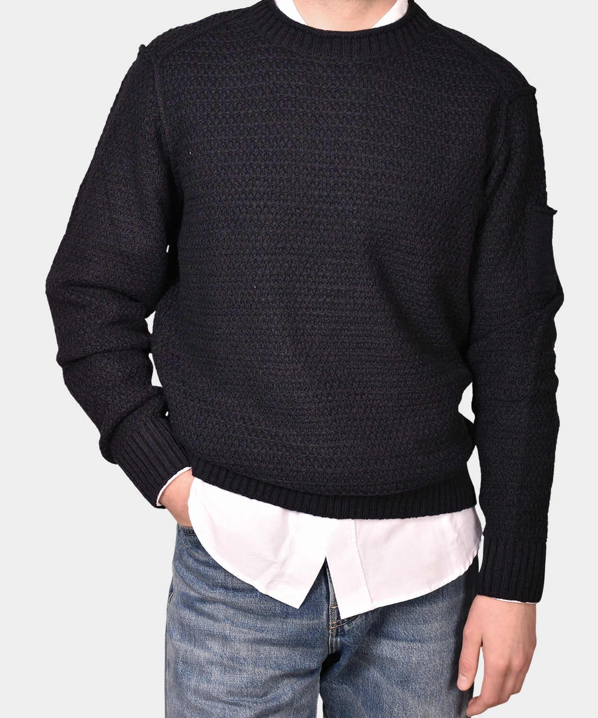 Crewneck Slub Knit Chunky - Navy - Hugo Sthlm