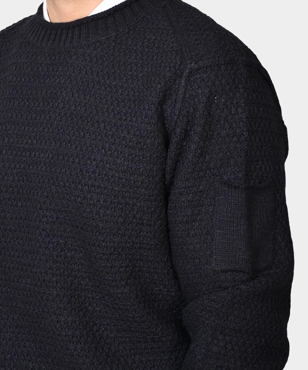 Crewneck Slub Knit Chunky - Navy - Hugo Sthlm