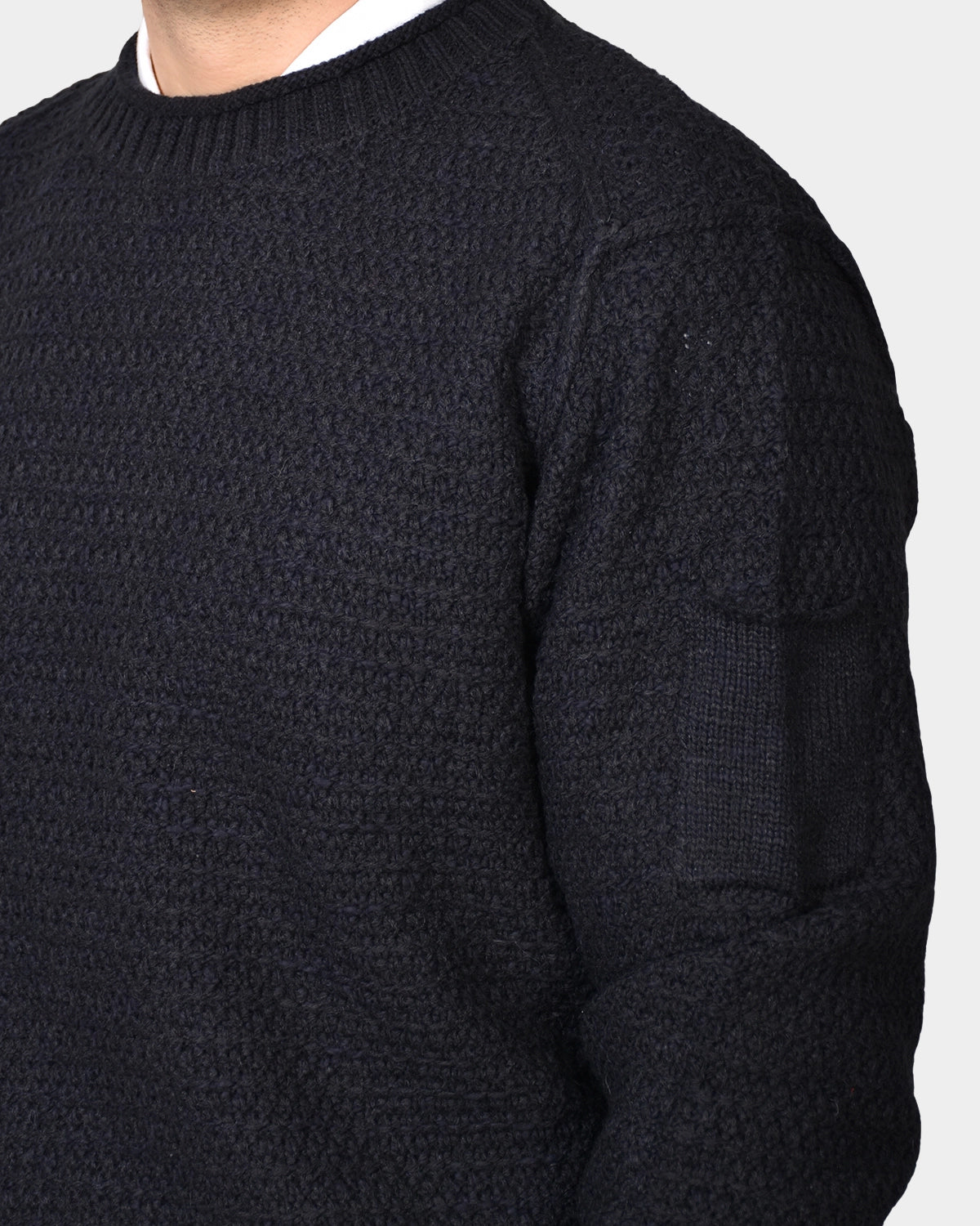 Crewneck Slub Knit Chunky - Navy - Hugo Sthlm