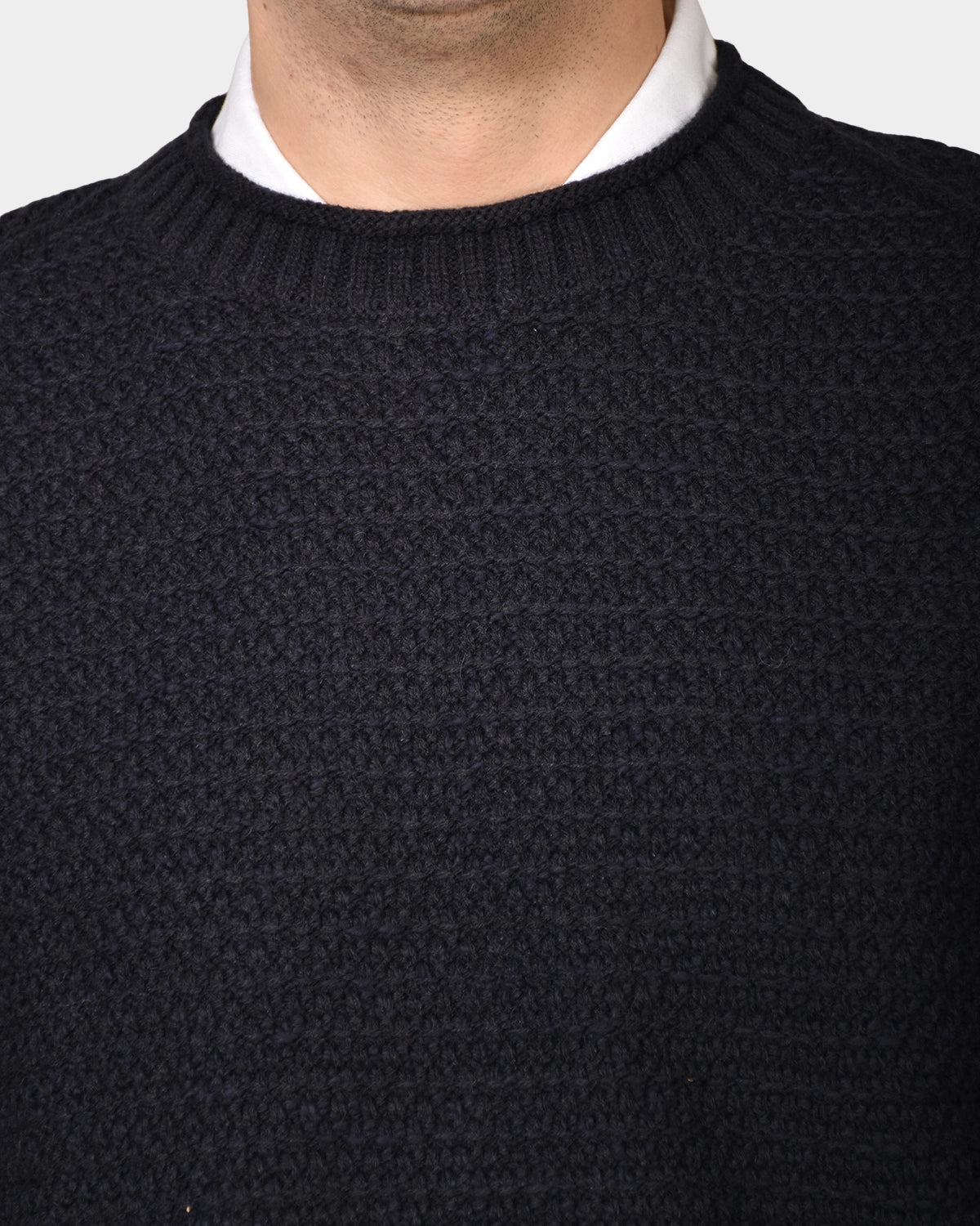 Crewneck Slub Knit Chunky - Navy - Hugo Sthlm