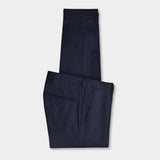 Denz Flannel Turn Up Trousers - Blue