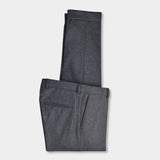 Denz Flannel Turn Up Trousers - Dark Grey