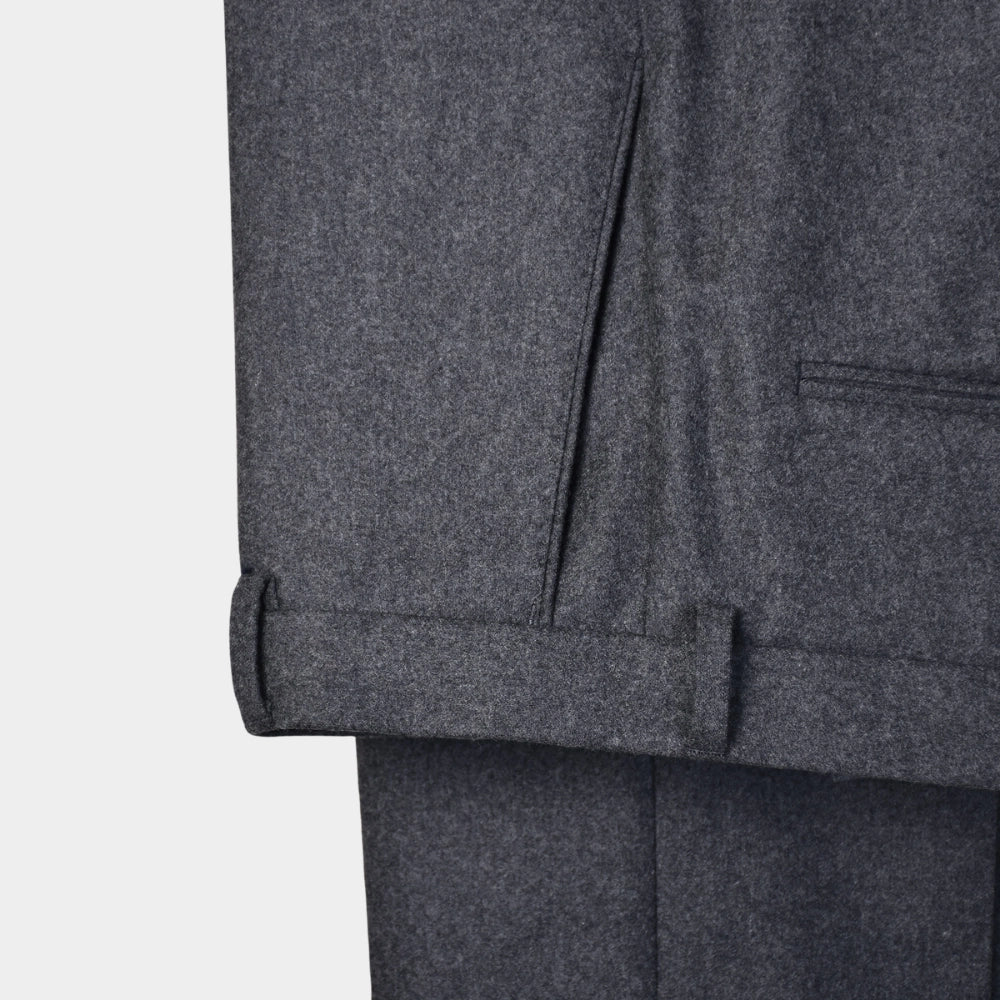 Denz Flannel Turn Up Trousers - Dark Grey - Hugo Sthlm