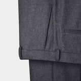 Denz Flannel Turn Up Trousers - Dark Grey - Hugo Sthlm