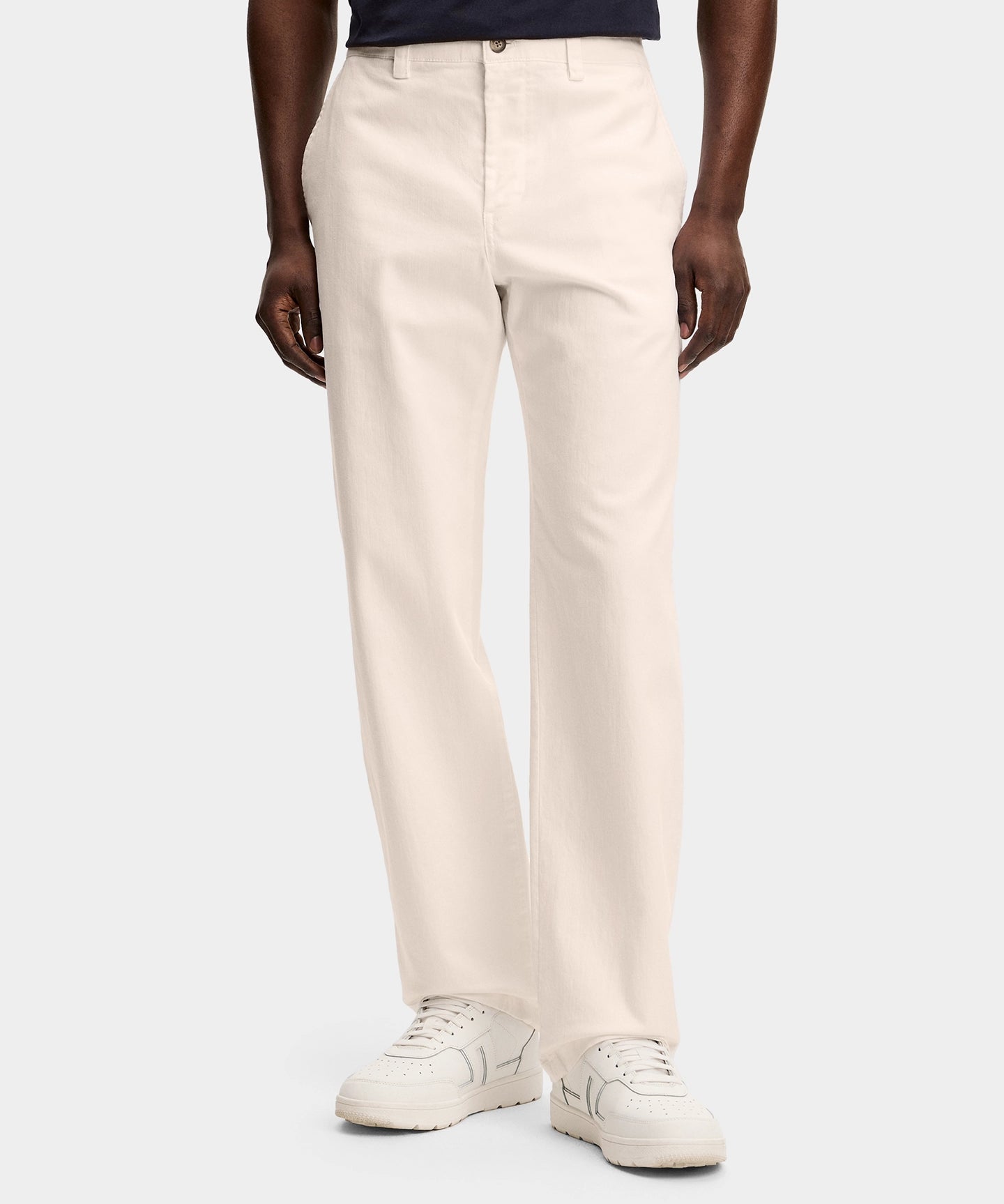 Devyn Straight Cotton Pants - Moonbeam - Hugo Sthlm