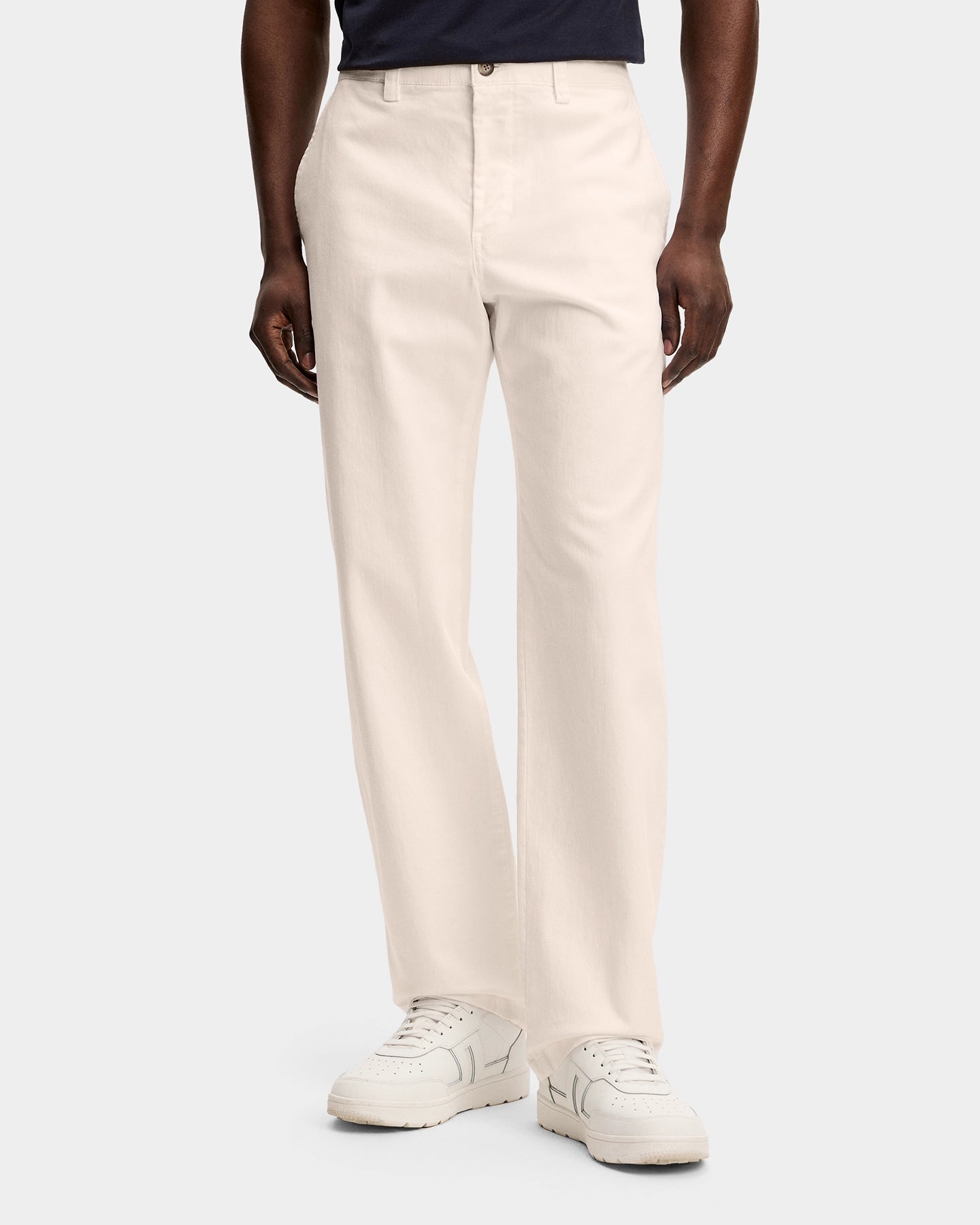 Devyn Straight Cotton Pants - Moonbeam - Hugo Sthlm