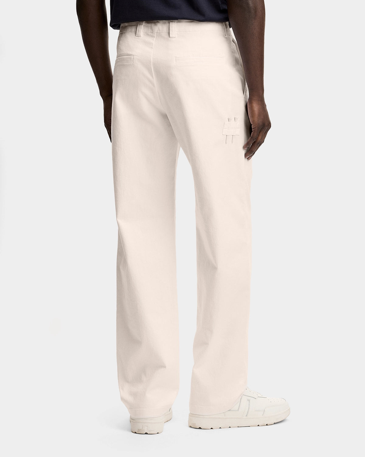 Devyn Straight Cotton Pants - Moonbeam - Hugo Sthlm