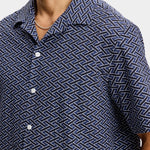Donso Geo Resort Shirt - Ladder Estat Navy s - Hugo Sthlm