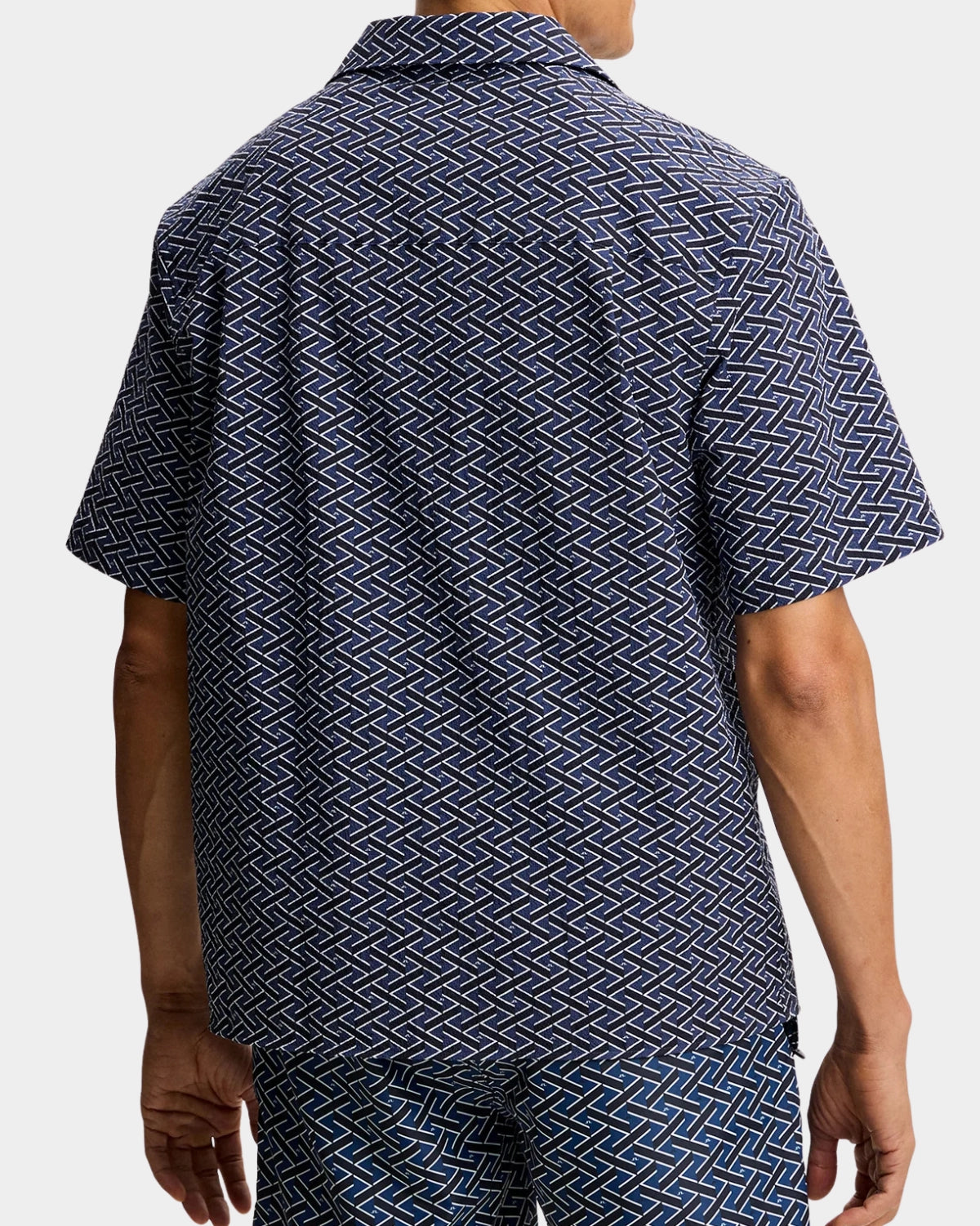 Donso Geo Resort Shirt - Ladder Estat Navy s - Hugo Sthlm