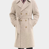 Double Breasted Raglan Coat - Brick Beige