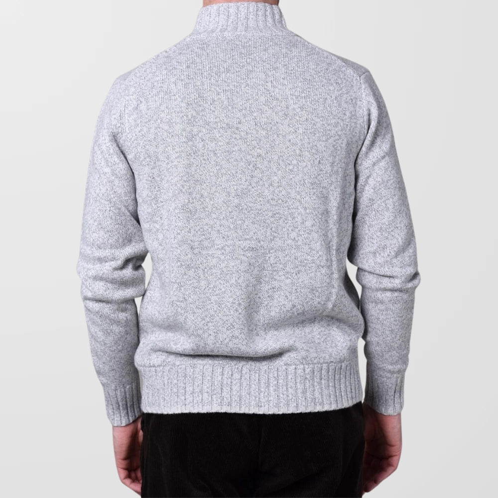 Double Cardigan Jacquard Knit - Grey - Hugo Sthlm