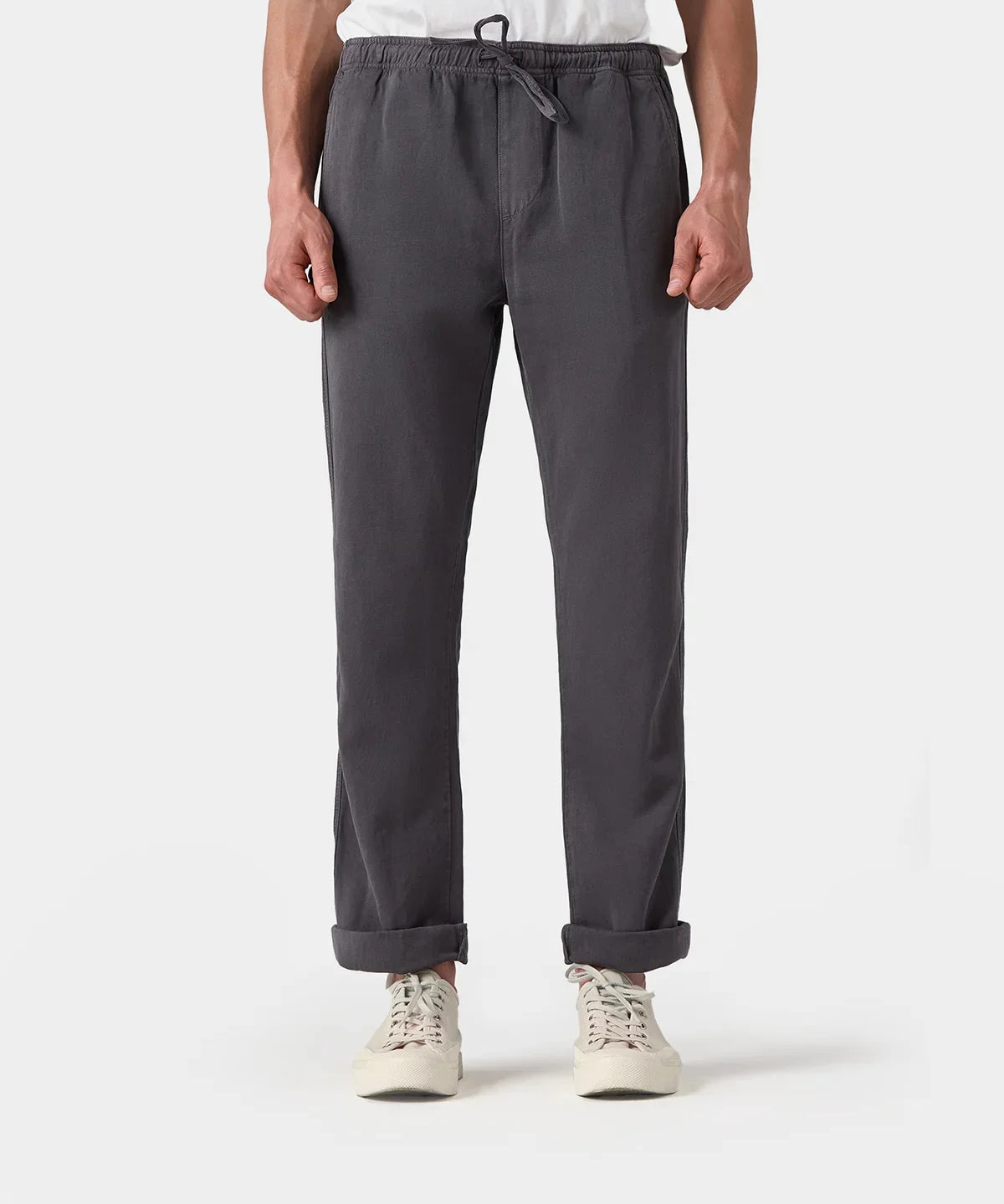 Drawstring Pants Light Cotton Linen - Pencil Grey - Hugo Sthlm