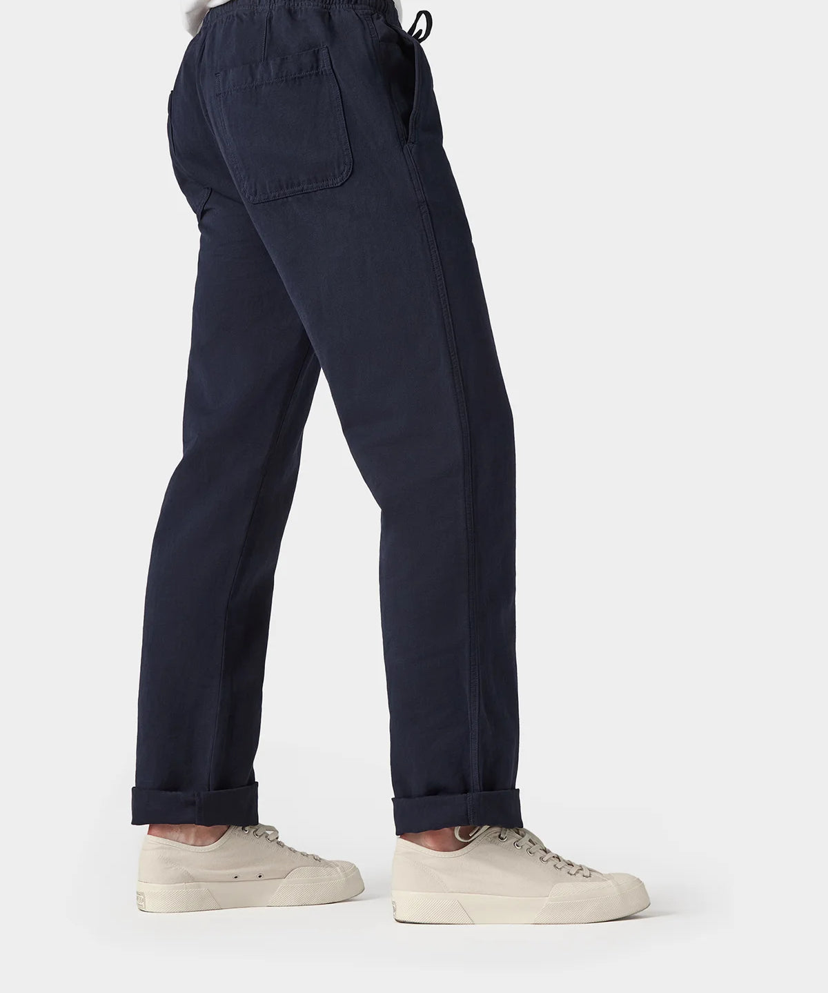 Drawstring Pants Light Cotton Linen - Dark Blue - Hugo Sthlm