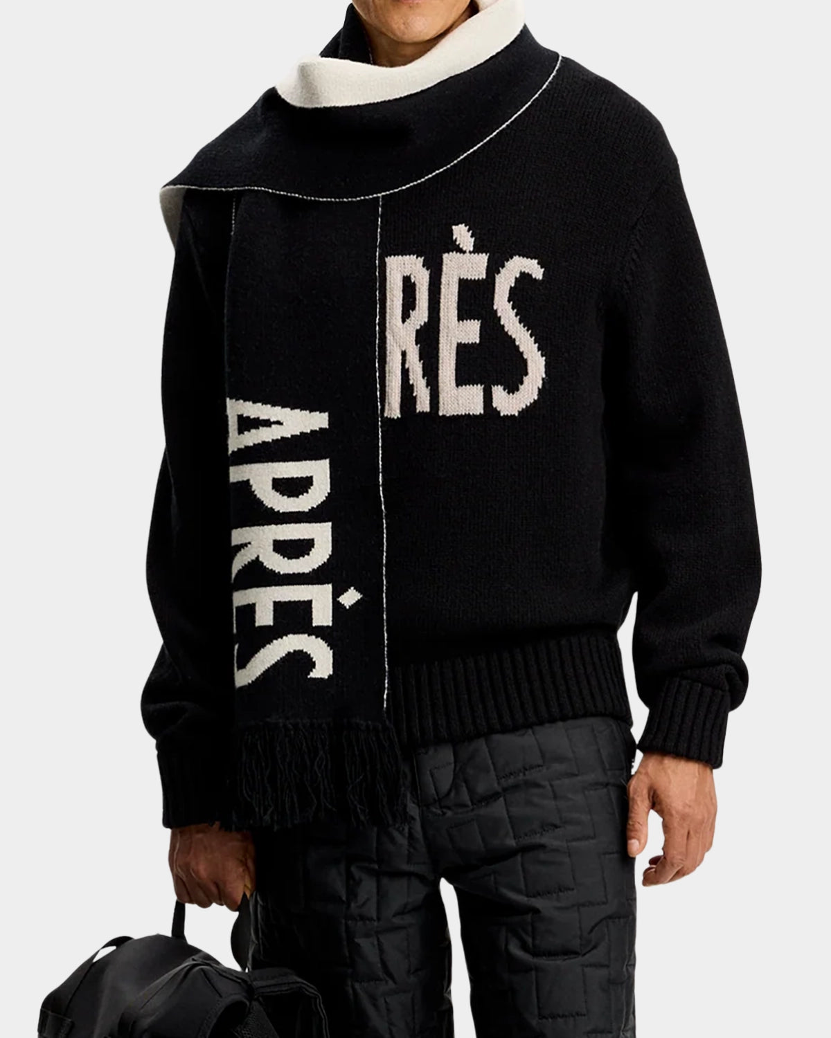 Fabian Graphic Knit Sweater - Black - Hugo Sthlm