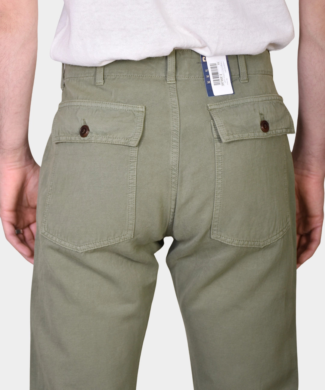 Fatigue Pant Cotton Linen - Military - Hugo Sthlm