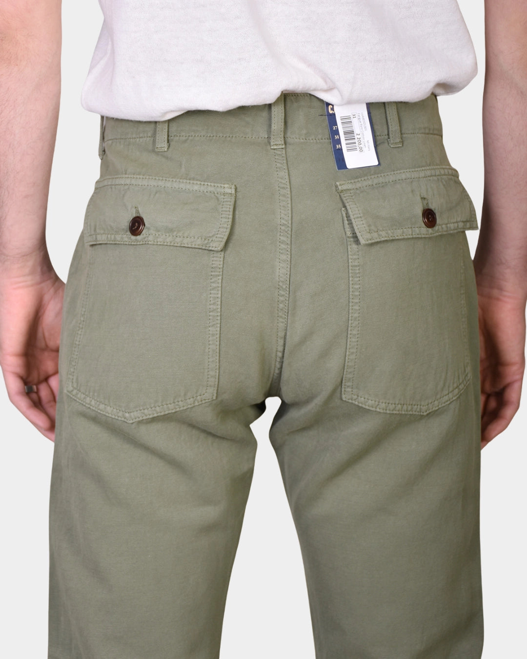 Fatigue Pant Cotton Linen - Military - Hugo Sthlm