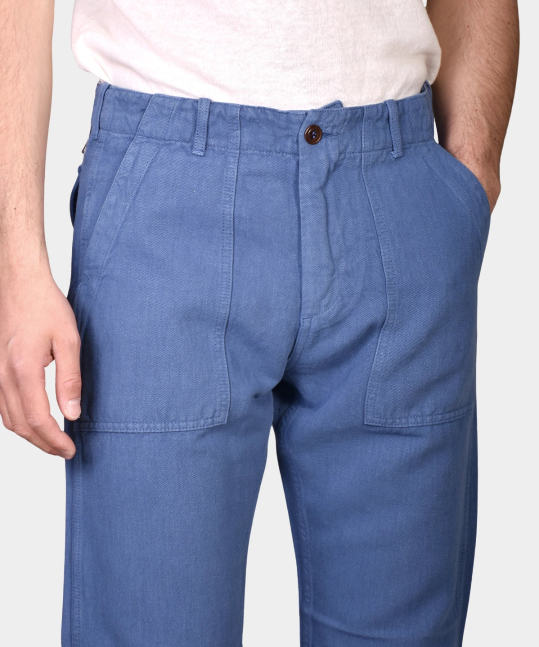 Fatigue Pant Linen Cotton - Avio Blue - Hugo Sthlm