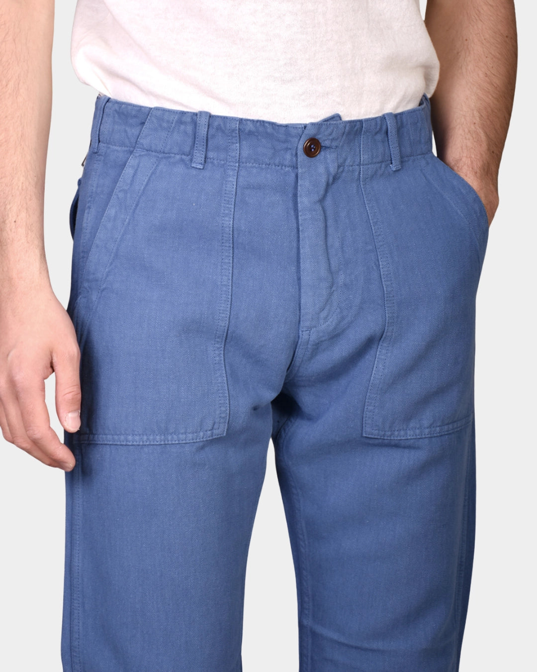 Fatigue Pant Linen Cotton - Avio Blue - Hugo Sthlm