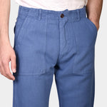 Fatigue Pant Linen Cotton - Avio Blue - Hugo Sthlm