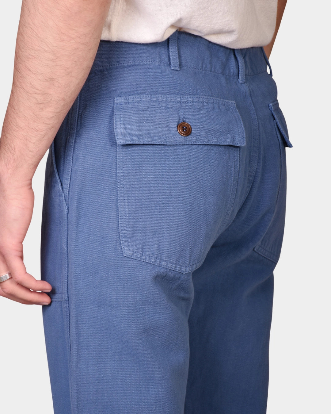 Fatigue Pant Linen Cotton - Avio Blue - Hugo Sthlm