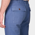 Fatigue Pant Linen Cotton - Avio Blue - Hugo Sthlm