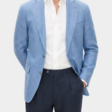 Ferry Soft Linen Blazer - Blueberry Blue