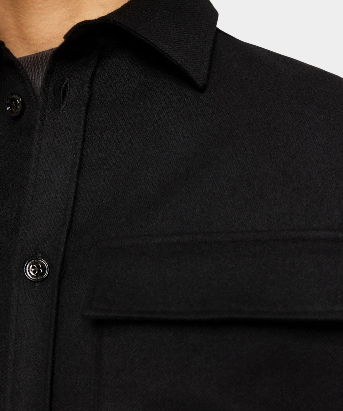 Flat Wool Overshirt - Black - Hugo Sthlm
