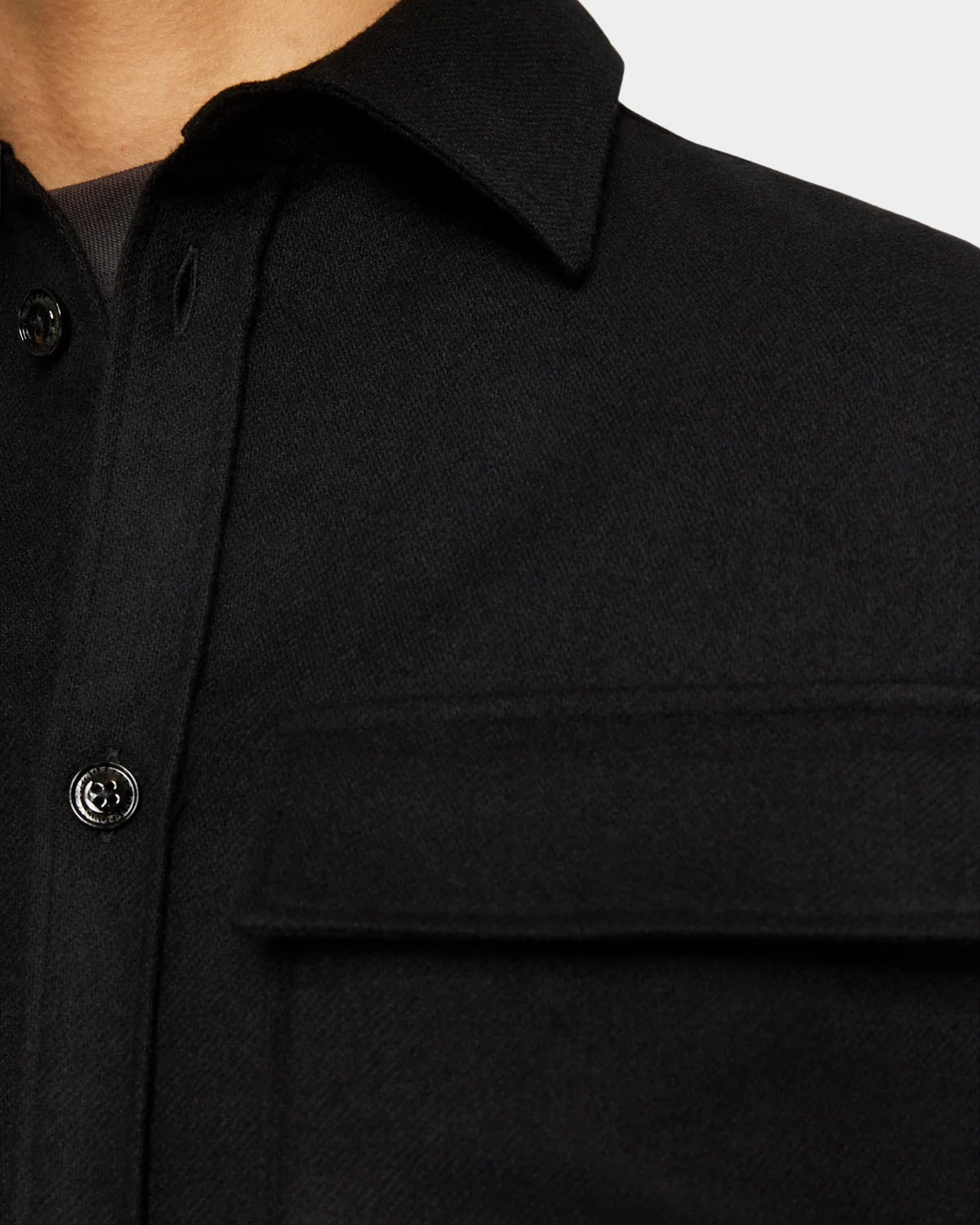Flat Wool Overshirt - Black - Hugo Sthlm