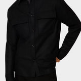 Flat Wool Overshirt - Black - Hugo Sthlm
