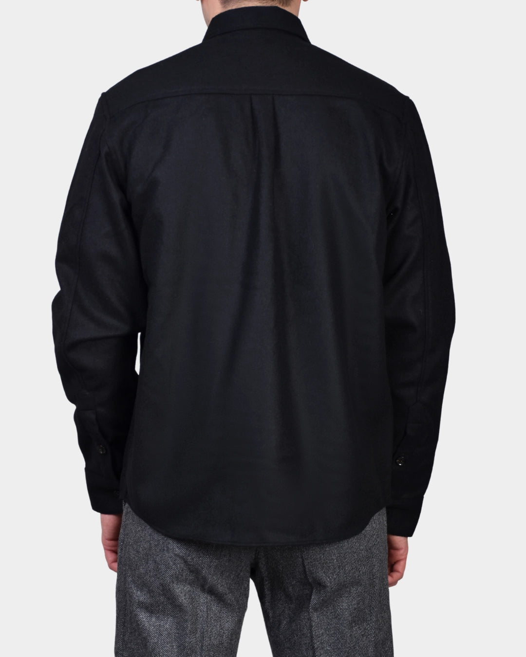 Flat Wool Overshirt - Black - Hugo Sthlm