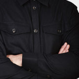 Flat Wool Overshirt - Black - Hugo Sthlm