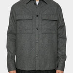 Flat Wool Overshirt - Dark Grey Melange - Hugo Sthlm