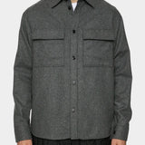 Flat Wool Overshirt - Dark Grey Melange - Hugo Sthlm