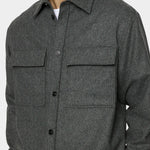 Flat Wool Overshirt - Dark Grey Melange - Hugo Sthlm