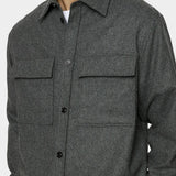 Flat Wool Overshirt - Dark Grey Melange - Hugo Sthlm