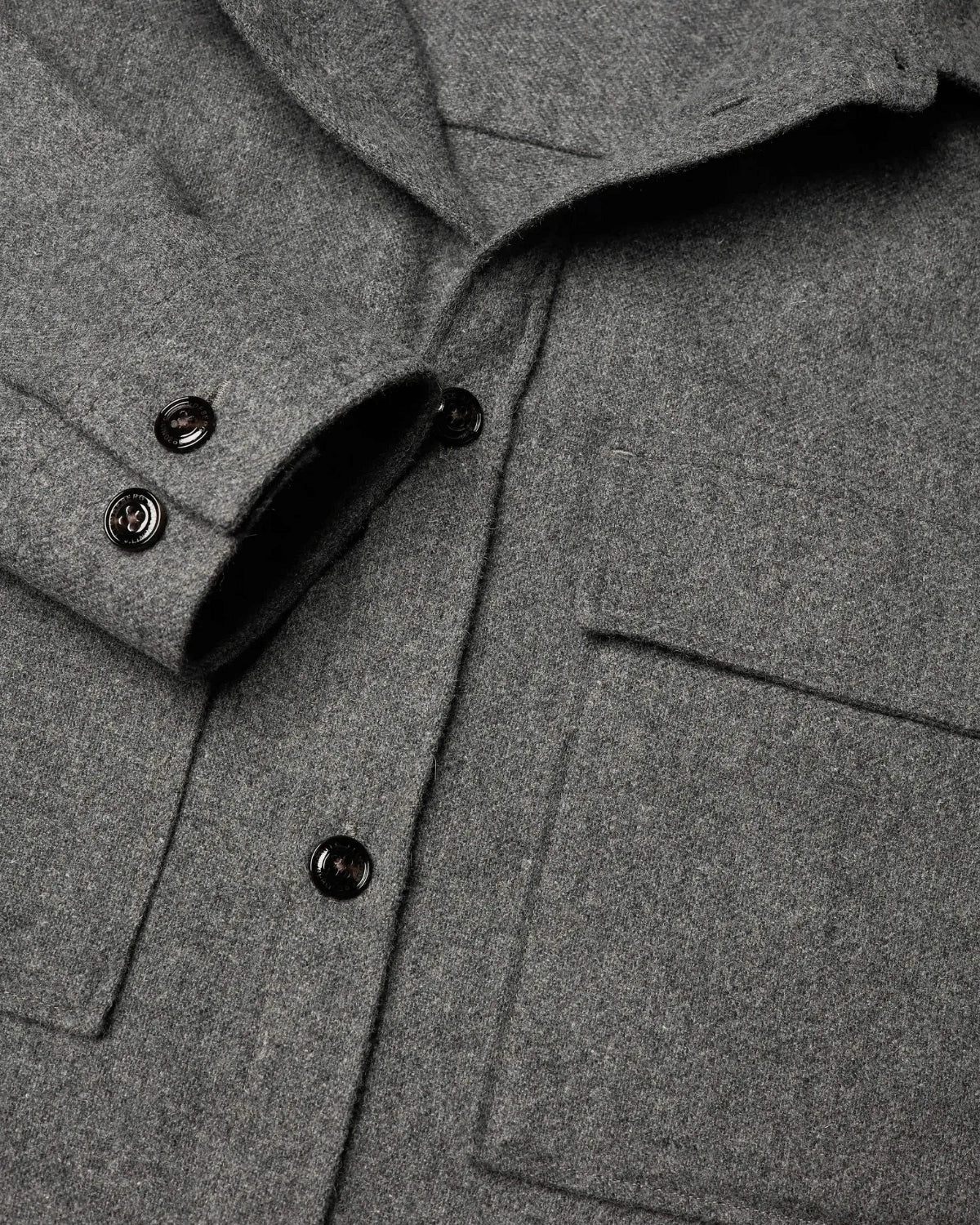 Flat Wool Overshirt - Dark Grey Melange - Hugo Sthlm