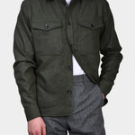 Flat Wool Overshirt - Forest Green - Hugo Sthlm