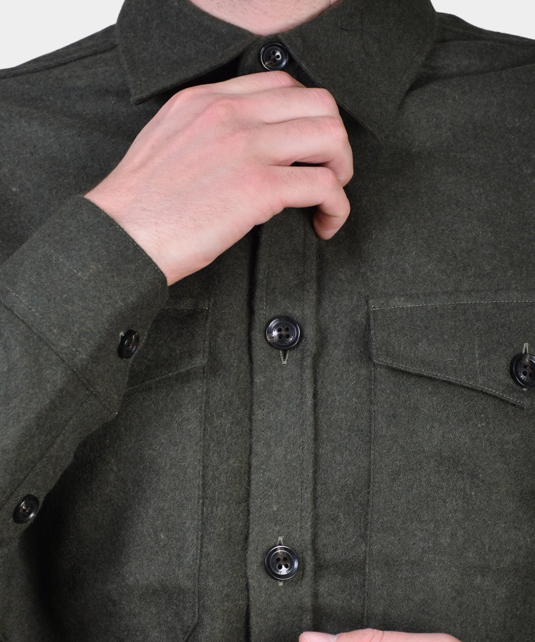 Flat Wool Overshirt - Forest Green - Hugo Sthlm