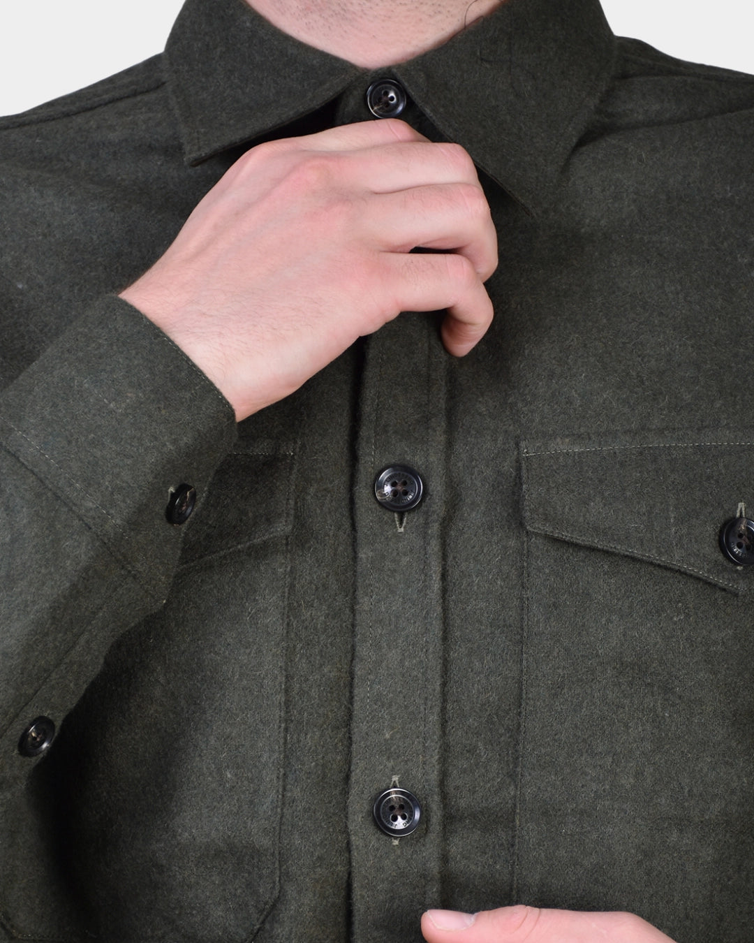 Flat Wool Overshirt - Forest Green - Hugo Sthlm