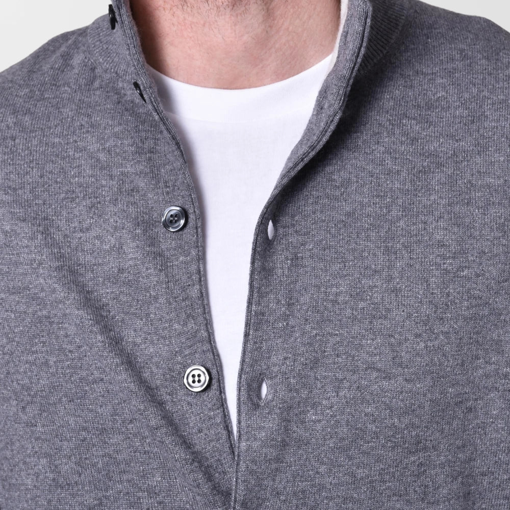 Full Button Cashmere Blend - Grey - Hugo Sthlm
